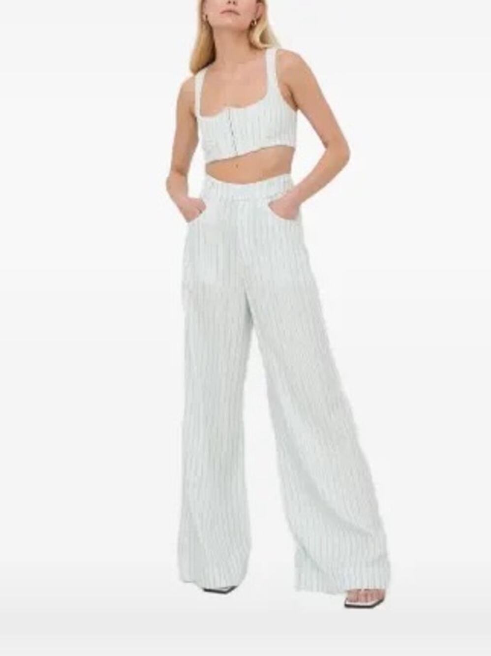 For Love & Lemons Skyler Striped Cropped Tank Top  Size M